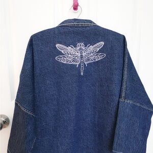 Gravel & Gold Denim Jacket with Embroidery